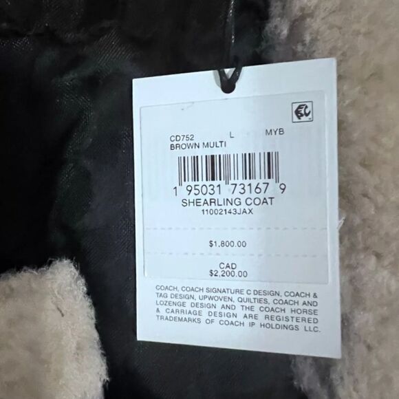 Coach Shearling Town Coat Men's Size Large Sold Out!!!! Rare!!! - Picture 5 of 5